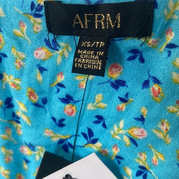 (AA4) AFRM Soni Ditsy Ruched Floral Sweetheart Balloon Sleeves Top, Size XS, NWT - Picture 4 of 9